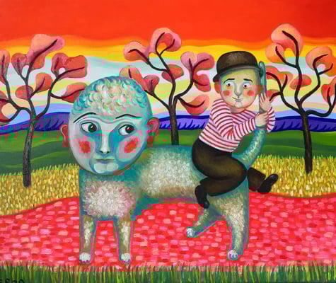 Falsche Richtung, 50x60cm. Öl auf Leinwand, ©Sonja Rieser 2020