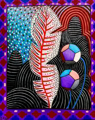 Ermessenssache, Federschwer 40x50 cm. Öl auf Leinwand ©Sonja Rieser