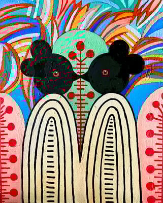 Mickipinguine, 40 x 50 cm. Öl auf Leinwand,© Sonja Rieser