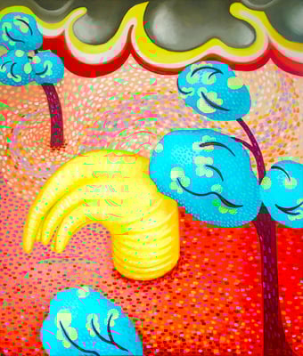 Baum im Sturm. Öl auf Leinwand, 60x70cm. ©Sonja Rieser 2021