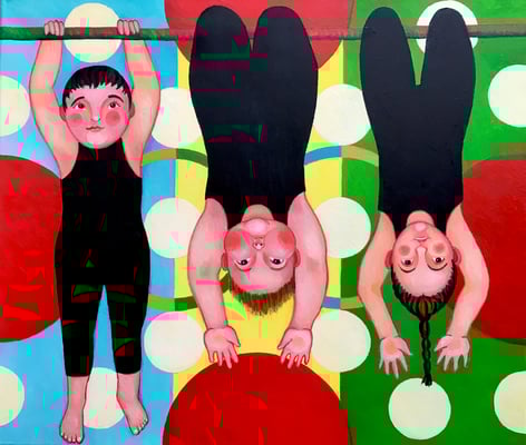 Turnstunde, verkauft. Öl auf Leinwand, ©Sonja Rieser 2020