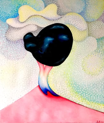 Baum auf dem Hügel. Öl auf Leinwand, 60x70cm. ©Sonja Rieser 2021