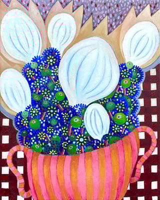 Plantpot . Öl auf Leinwand 40x50 cm. ©Sonja Rieser 2023