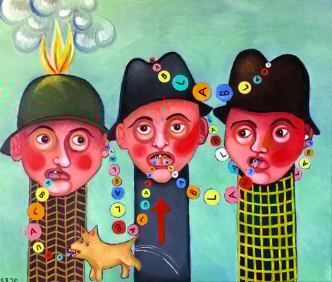 B L A B L A B L A, 60x70cm. Öl auf Leinwand, ©Sonja Rieser 2020