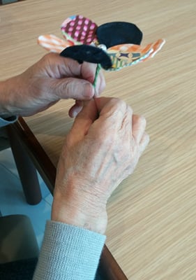 ワイヤー布のお花作り