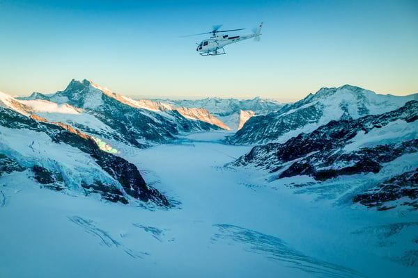 Alpenrundflug Gletscher
