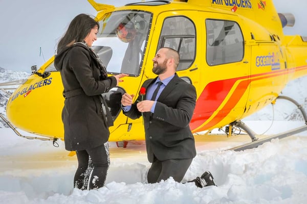 Hochzeitsantrag auf dem Gletscher
