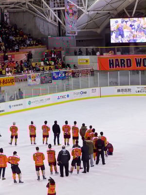 アイスバックス#7福沢選手の引退セレモニー