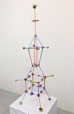 Space Man  2013, Acrylic on plaster, styrofoam and welded steel,   46 x 14 x 14"