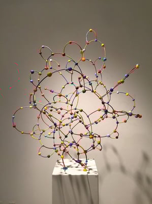 Smoke Bomb 2015, Acrylic on welded steel and epoxy 37 x 34 x 35" (Private collection)