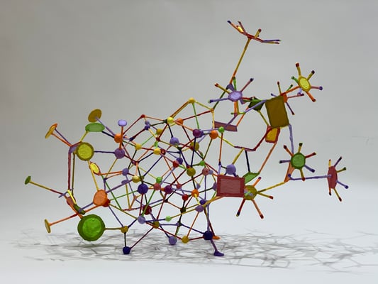 Irreversible Thermodynamics 2020, Acrylic on steel and epoxy 17 x 24 x 14" 