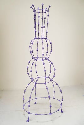 Polka Dot 2012, Acrylic on welded steel and epoxy 60 x 24 x 24" 