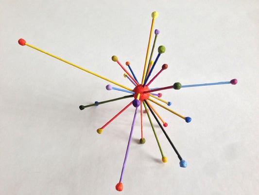 Twenty Six  2014, Acrylic on welded steel and epoxy 12 x 10 x 8" (Private collection)