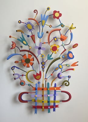 Welcome to the USA  2018, Acrylic on paper and steel. 25 x 17 x 2” (Private collection)