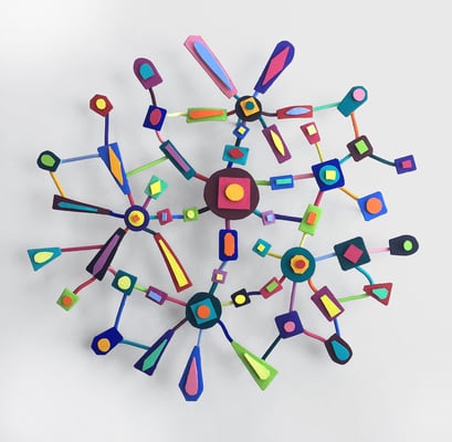 Stir Fry 2017, Acrylic on steel and paper  11 x 11 x 1" (Private collection)