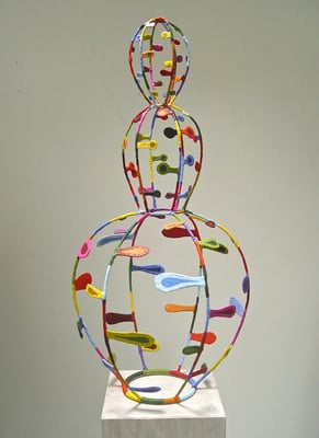 Woman III   2013, Acrylic on plaster and welded steel,  36 x 14 x 14" (Private collection)