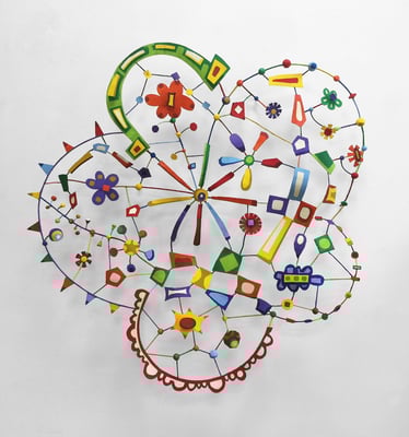 The Dollar Store 2016, Acrylic on welded steel and epoxy  32x32x7" (Collection: Montefiore Hospital)