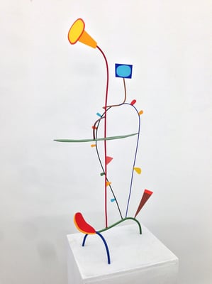 Don Quixote 2014,  Acrylic on welded steel, 40 x 26 x 14" (Private collection)