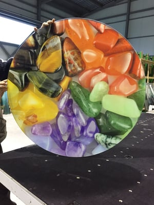 Modelo VOSLAU. Impresión digital sobre vidrio mesa en VIDRIOTEC (Murcia)