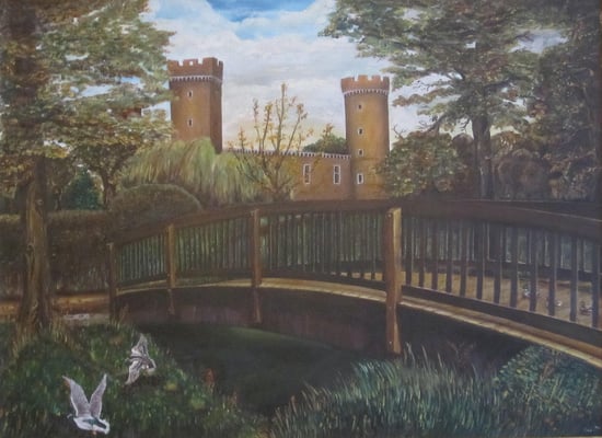 Norbert Göckler / 3 Motive, die ich immer male, in verschiedenen Richtungen oder Jahreszeiten, bevorzugt sind Rathaus, Burg, Herriger Tor und Flutsch.