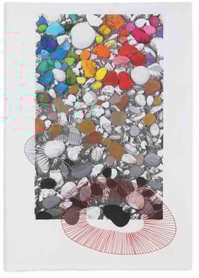 "Red pebble" - Serie Naturalia - 100 x 70 cm  - Técnica mixta - 2014