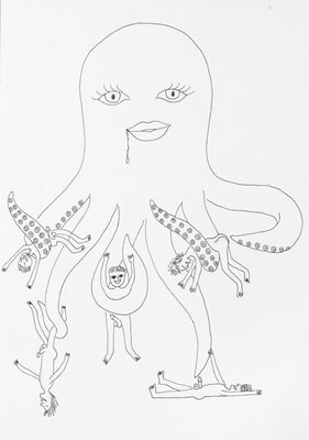 "Pulpoyo" - Serie Sexopatías - 50 x 35 cm - Dibujo - 2012