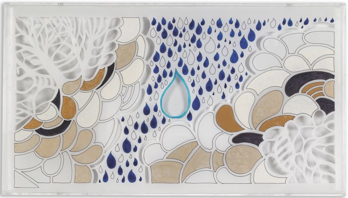 "Una gota en el mar" - Serie Vida Interior - 51 x 92 cm - Técnica mixta - 2014