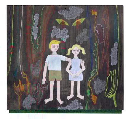 "Los miedos de Hansel y Gretel" - Serie Los Miedos - 32 x 35 cm - Técnica mixta - 2014