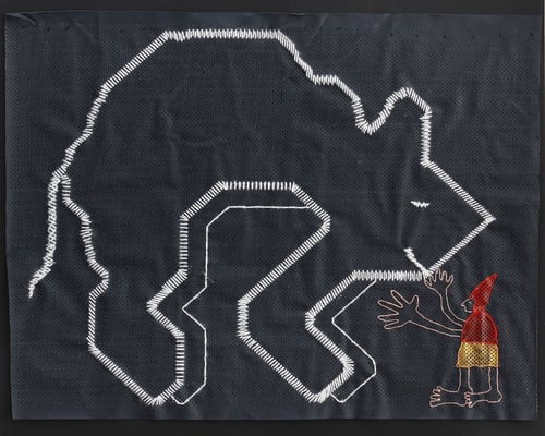 "Enfrentando sus miedos" - Serie Los Miedos - 45 x 50 cm - Técnica mixta - 2014