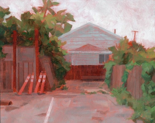 Backyard, Oil on MDF, 20 x 25 cm