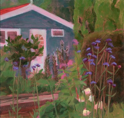 August, Oil on MDF, 20 x 20.7 cm