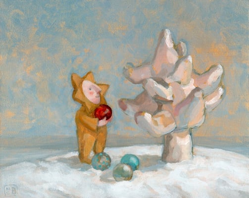 Little Star, Oil on MDF, 20 x 25 cm