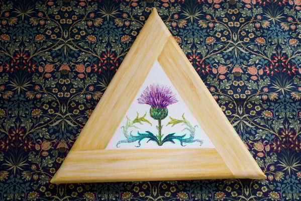 「薊」25cm、刺繍、アクリル