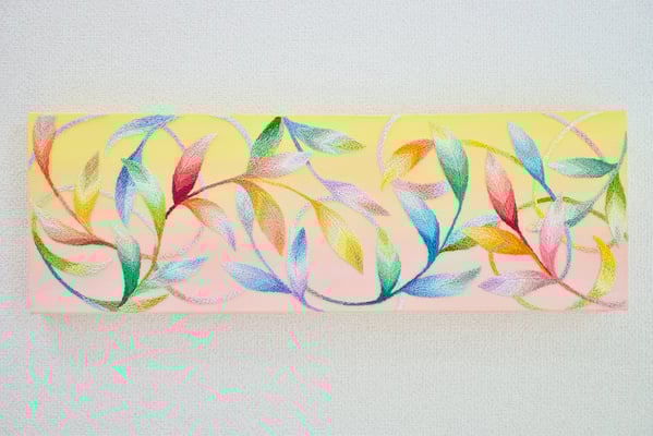 「sence of wonder」20×60cm、刺繍、アクリル