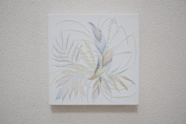 「白昼夢」20×20cm、刺繍