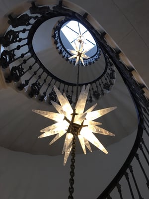 ROCK CRYSTAL STAR CHANDELIERS .LONDON