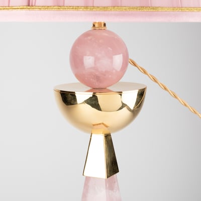 AIKO I ROSE QUARTZ LAMP BY ALEXANDRE VOSSION