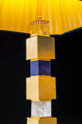 ROCK CRYSTAL AND LAPIS LAZULI LAMPS BY ALEXANDRE VOSSION