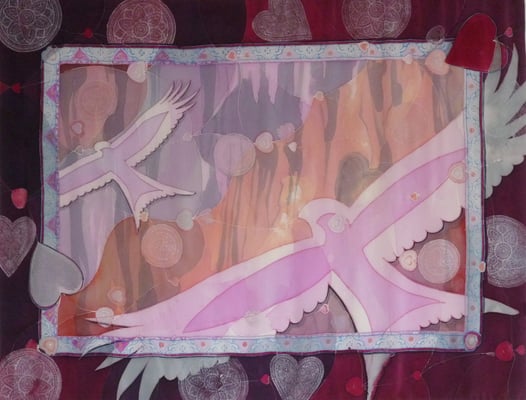 Körperseide, 135x180cm, farbreise.ch, Marianne Iten Thürig