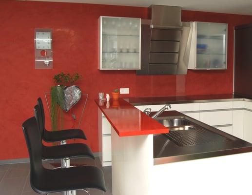 Wand Küche - erdiges rot