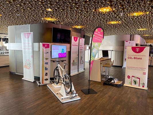 EnergyBike Physik 3 - am Messestand eines Mobilfunkanbieters
