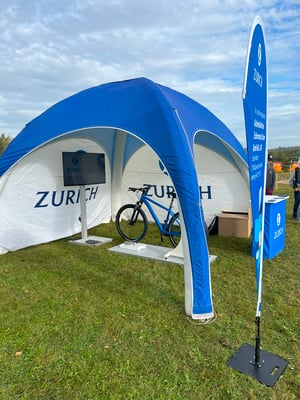 Spendenfahrrad für eine Versicherungsgesellschaft