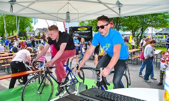 Rennradsimulator auf der Bayernrundfahrt