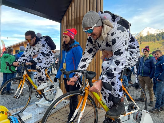 Fitnessbike - outdoor beim Ski-Weltcup