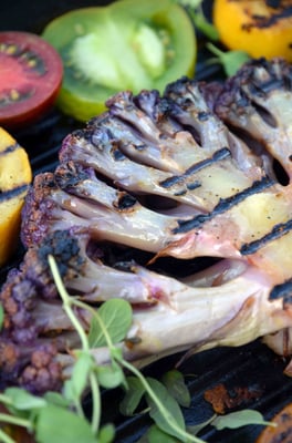 Diese farbenprächtige Kombination ist im letzten Sommer auf unserem Grill gelandet.