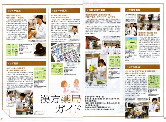 新潟中医薬研究会の会員６店舗が紹介された「月間キャレル2009年9月号」その４
