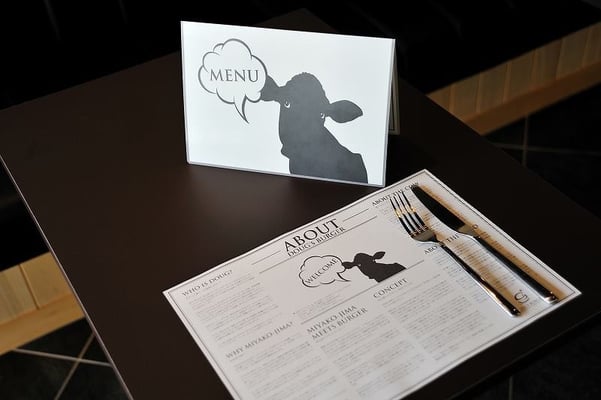 ダグズ・バーガー　メニュー　ランチョンマット