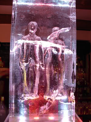 Wedding gift. Modeled figures in a negative form in to the ice converted.