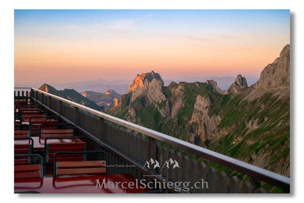 Marcel Schiegg, Marcel Schiegg Fotografie, Berggasthaus Rotsteinpass, Abendstimmung, Alpstein