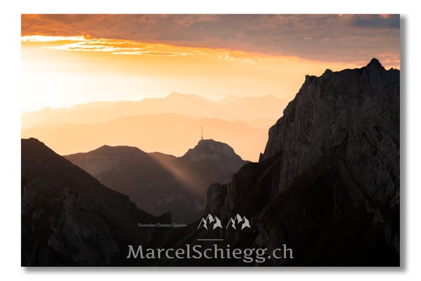 Marcel Schiegg, Marcel Schiegg Fotografie, Berggasthaus Rotsteinpass, Hoher Kasten, Sonnenaufgang, Alpstein